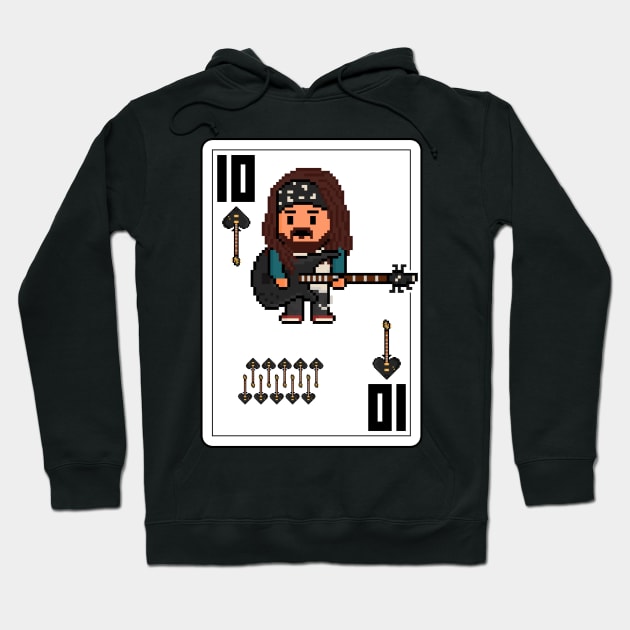 Pixelrockstars Ten of Spades Playing Card Hoodie by gkillerb